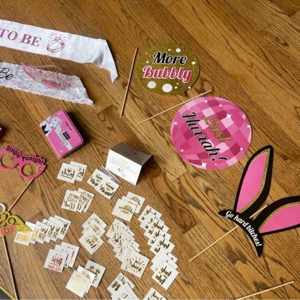 Bachelorette Party Decorations & Photo Booth Props Lot Drunk In Love Banner